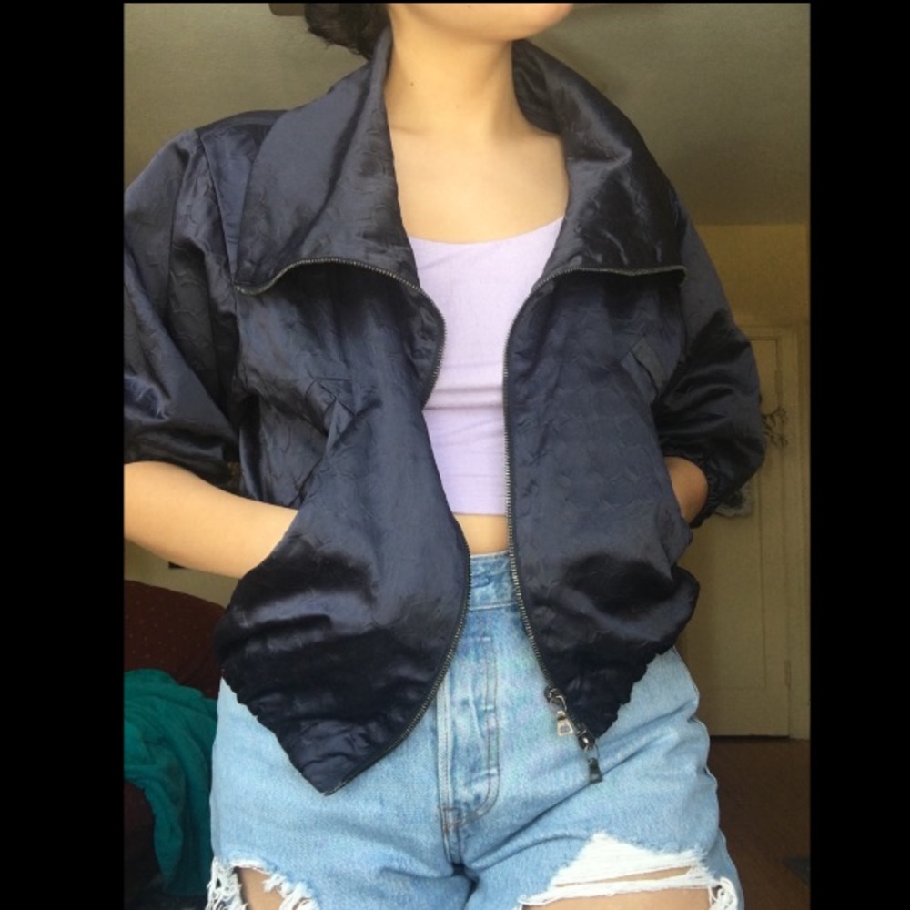 Prada 3/4 sleeve coat. Navy blue